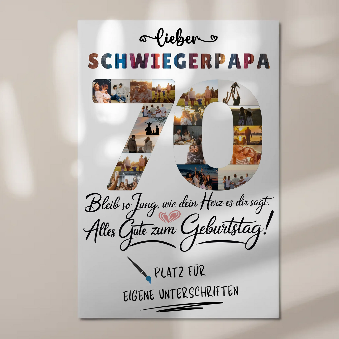 Magnet Poster mit Wunschtext Schwiegerpapa 70 Geburtstag