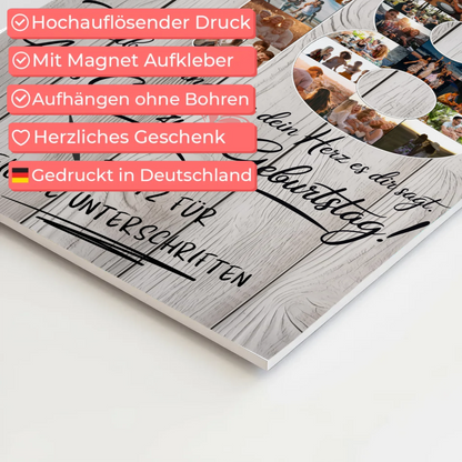 Magnet Wandbild mit Unterschriften Sohn 18 Geburtstag Fotos