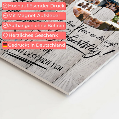 Magnet Wandbild mit Unterschriften Sohn 18 Geburtstag Fotos