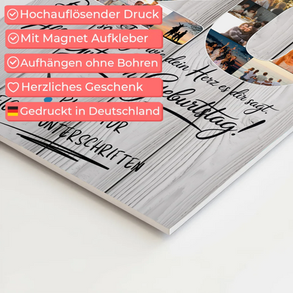 Magnetisches Fotoboard Poster mit Wunschtext zum 20. Geburtstag Sohn