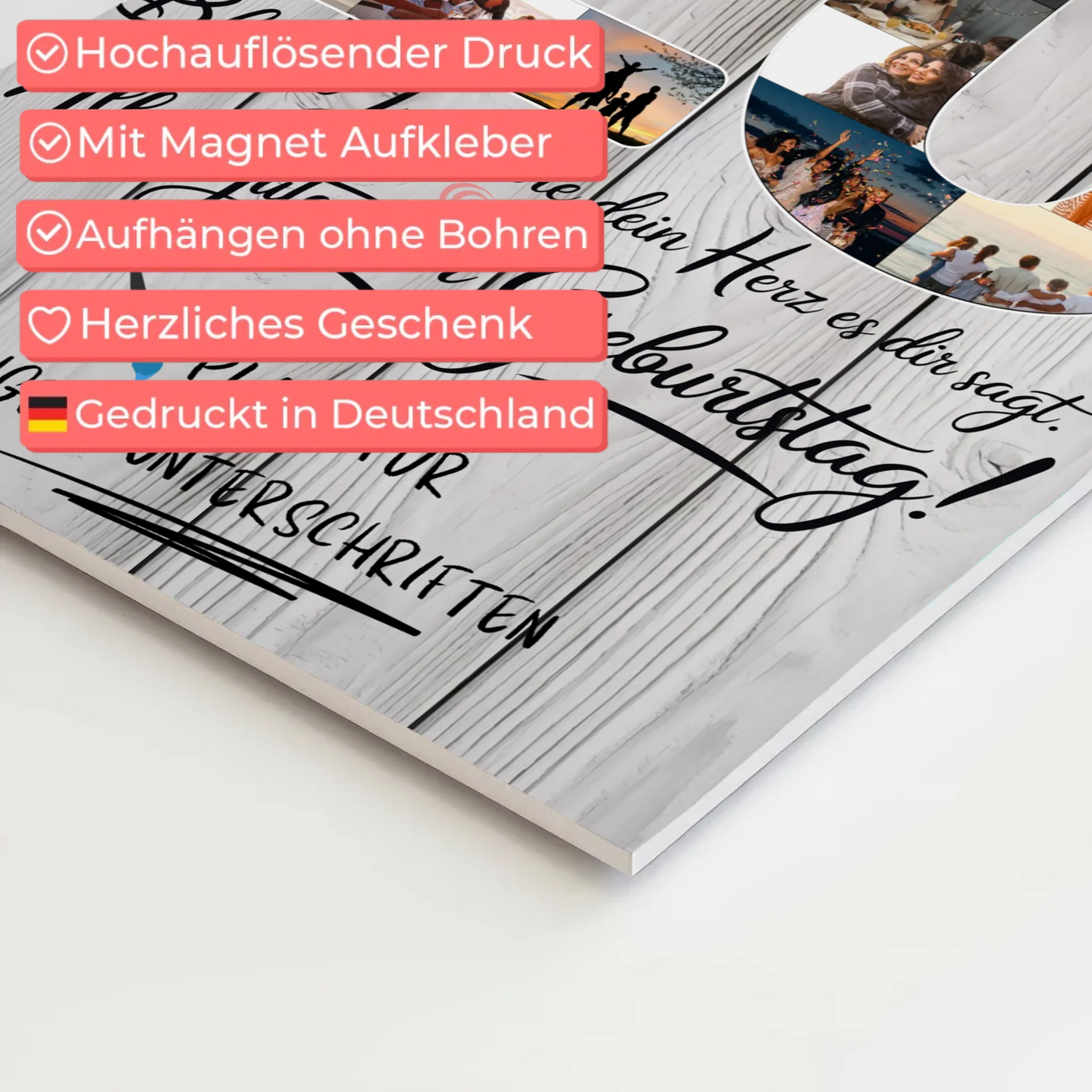 Magnetisches Fotoboard Poster mit Wunschtext zum 20. Geburtstag Sohn