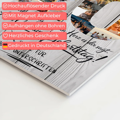 Magnetisches Fotoboard Poster mit Wunschtext zum 20. Geburtstag Sohn