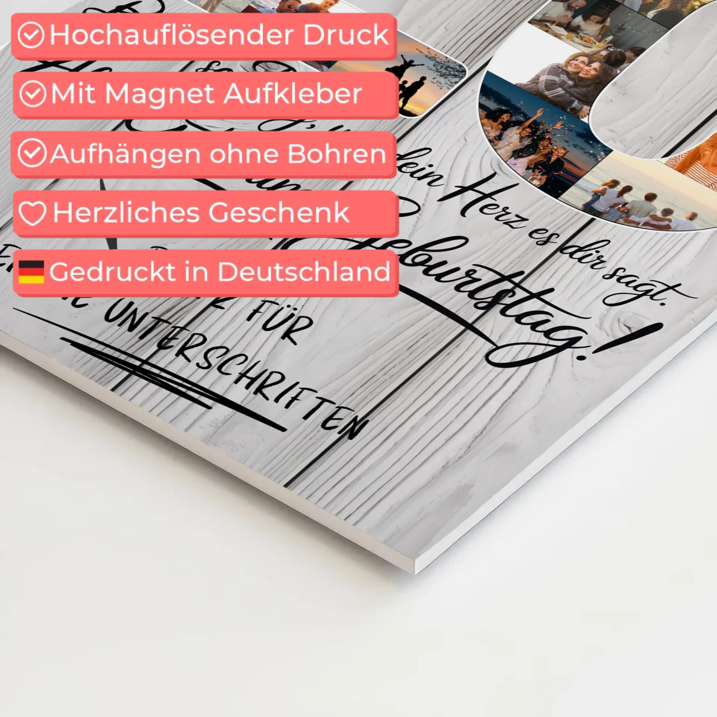 Magnetisches Fotoboard Poster mit Wunschtext zum 20. Geburtstag Sohn