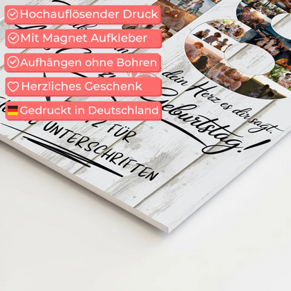 Fotoboard Poster magnetisch mit Wunschtext Tochter 18 Geburtstag Fotos