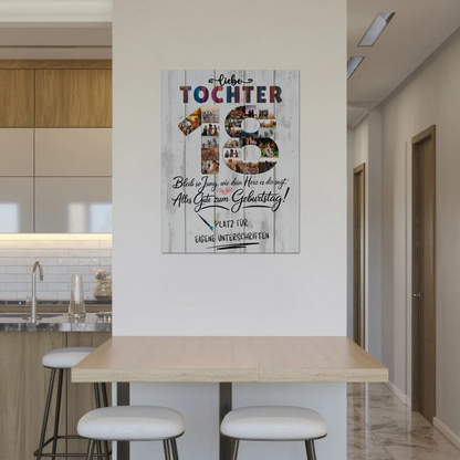 Fotoboard Poster magnetisch mit Wunschtext Tochter 18 Geburtstag Fotos