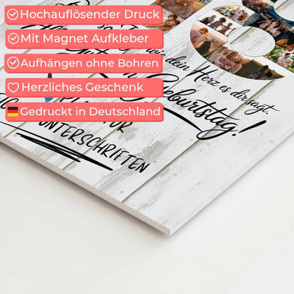 Fotoboard Poster magnetisch mit Wunschtext Tochter 18 Geburtstag Fotos