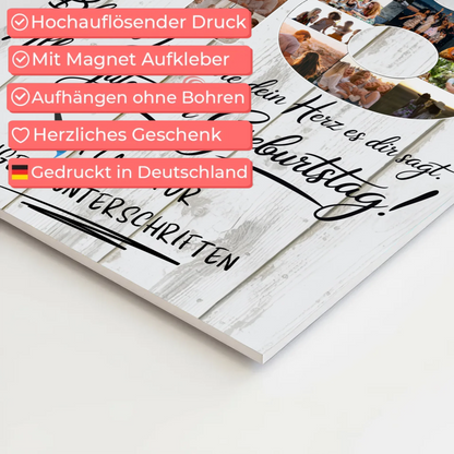 Fotoboard Poster magnetisch mit Wunschtext Tochter 18 Geburtstag Fotos