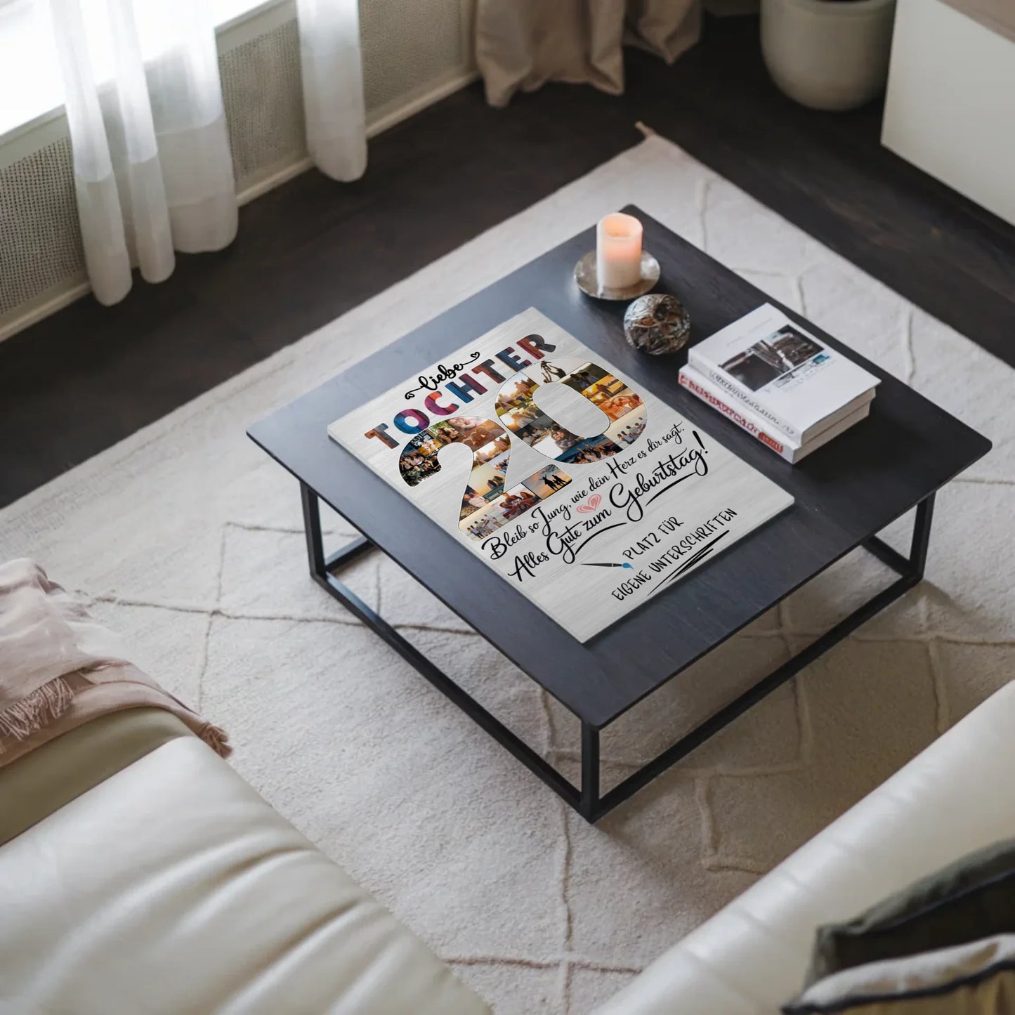 Magnetisches Fotoboard mit Unterschriften zum 20 Geburtstag