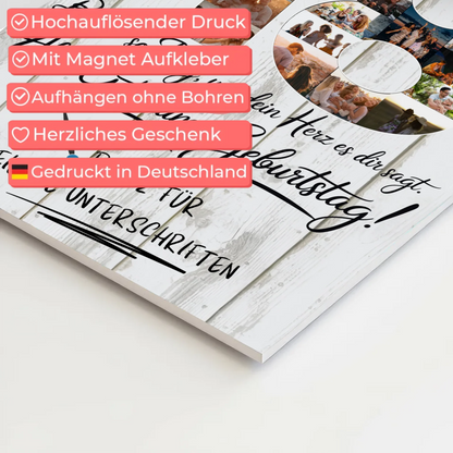 Fotoboard Poster magnetisch mit Wunschtext Tochter 18 Geburtstag Fotos