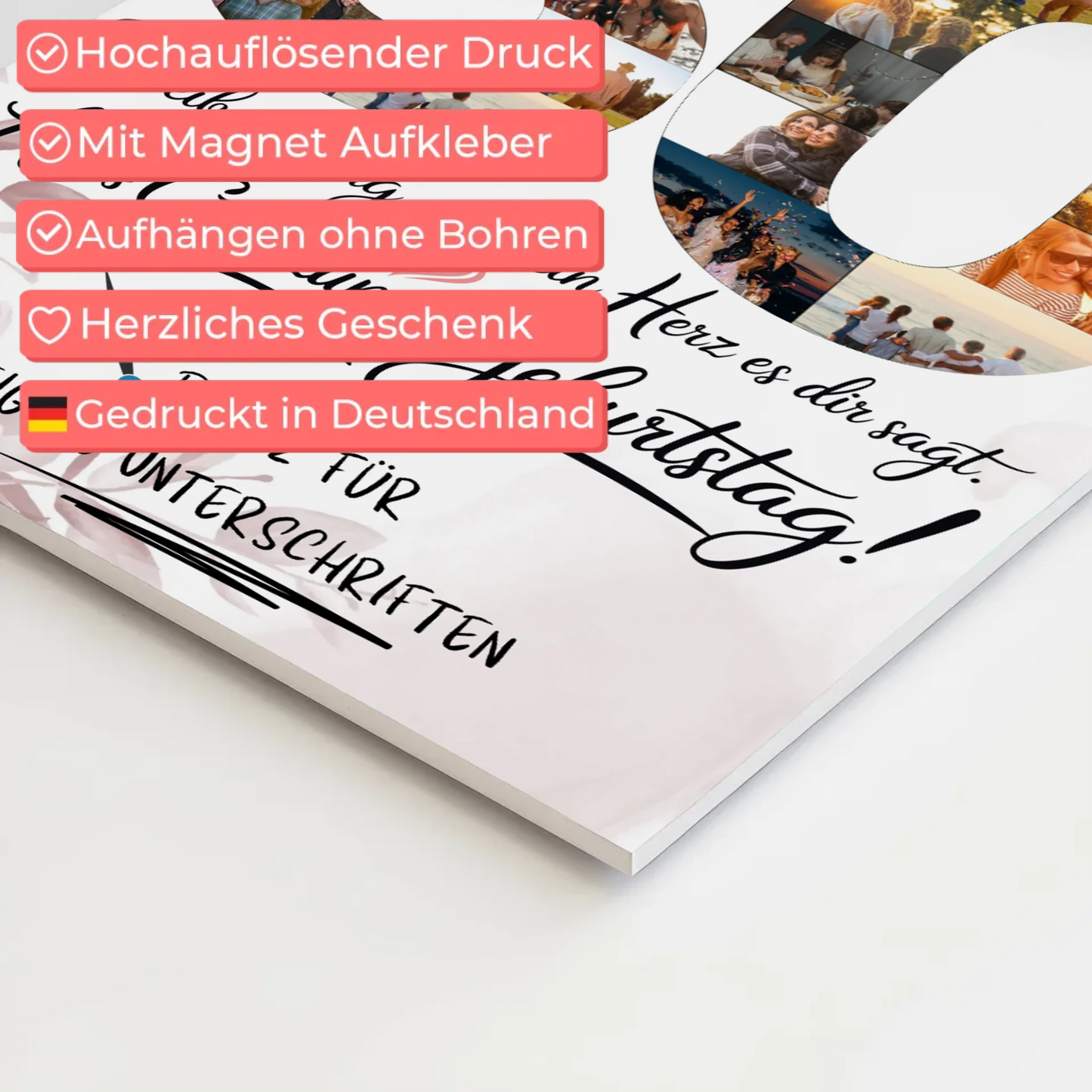 Magnet Poster mit Wunschtext Tochter 30 Geburtstag Fotos