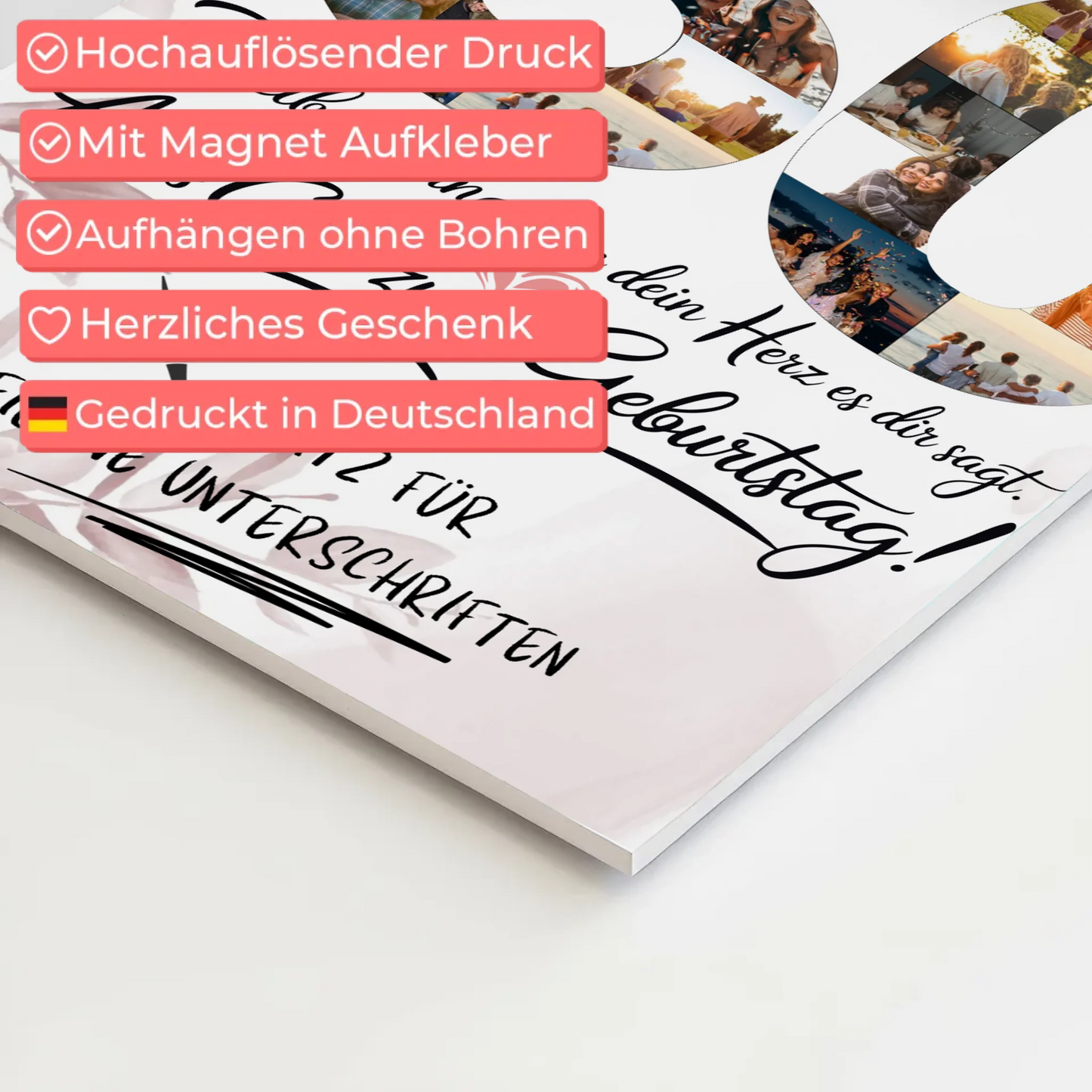 Magnet Poster mit Wunschtext Tochter 30 Geburtstag Fotos