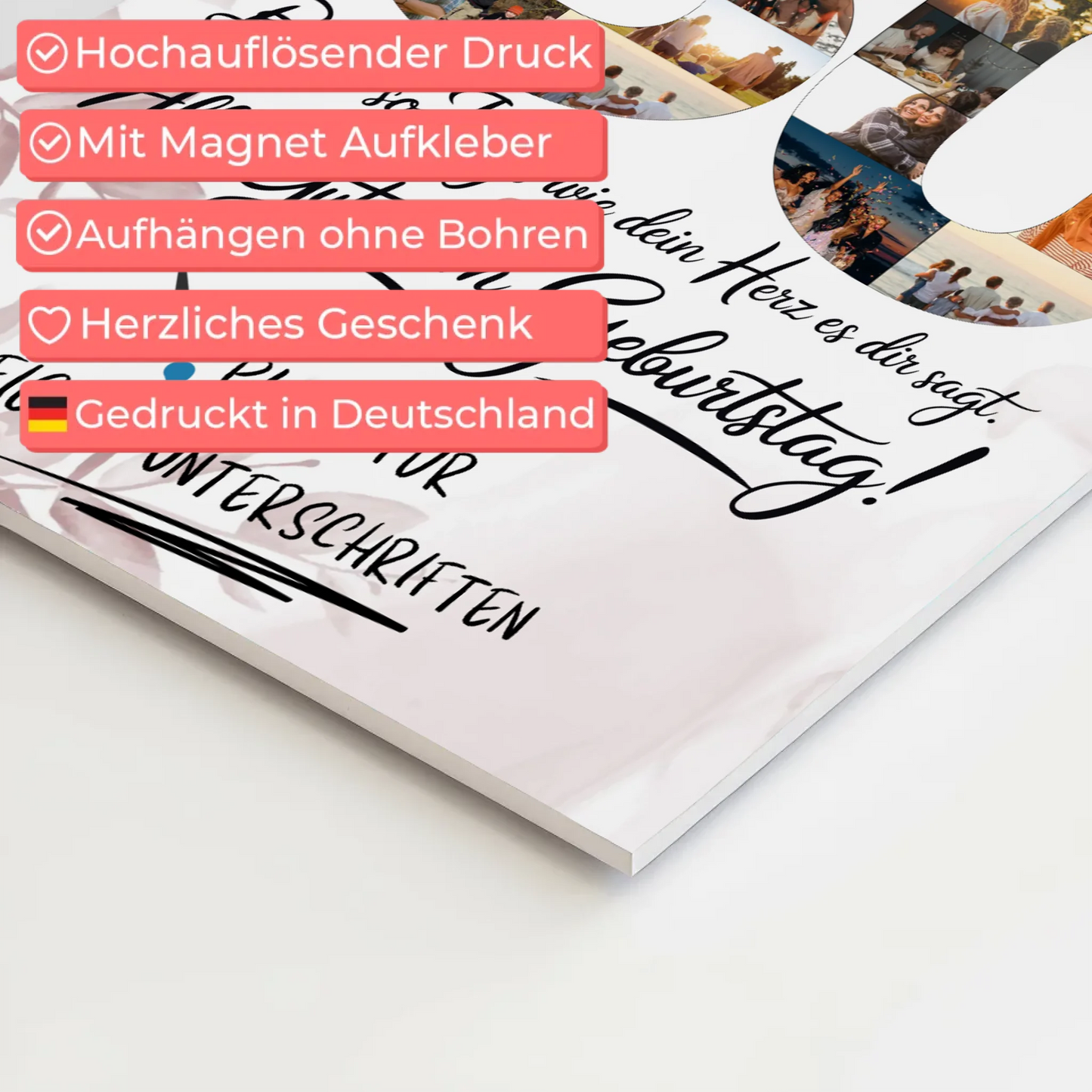 Magnet Poster mit Wunschtext Tochter 30 Geburtstag Fotos