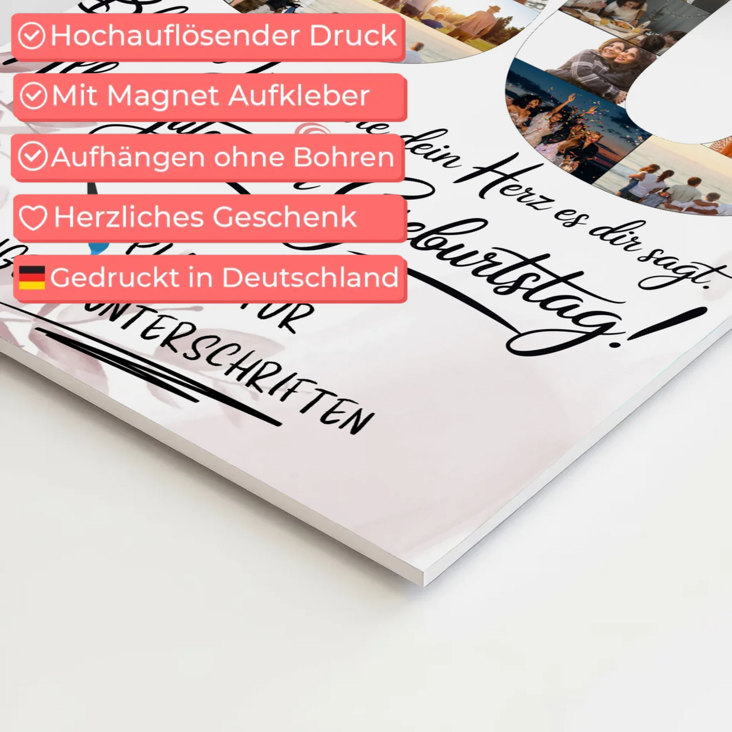 Magnet Poster mit Wunschtext Tochter 30 Geburtstag Fotos