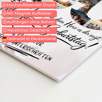 Magnet Poster mit Wunschtext Tochter 30 Geburtstag Fotos