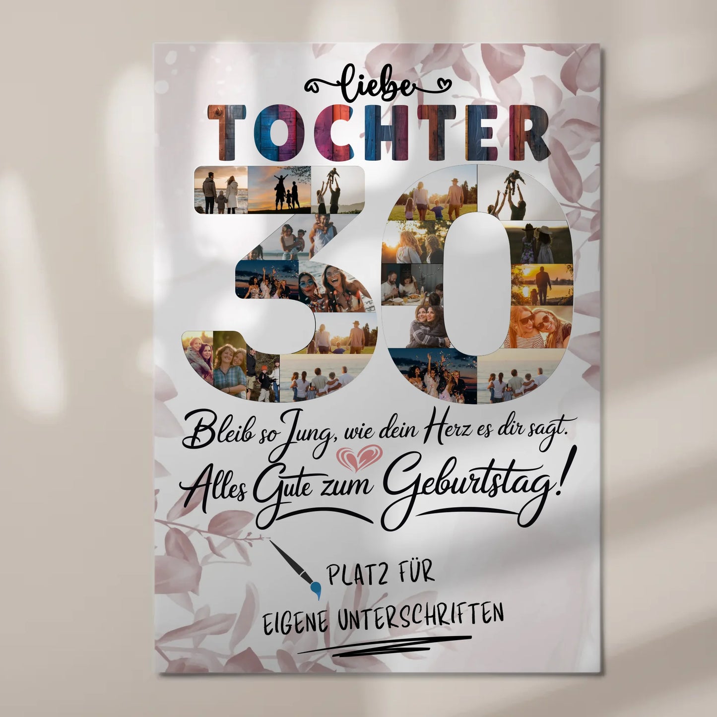 Magnet Poster mit Wunschtext Tochter 30 Geburtstag Fotos