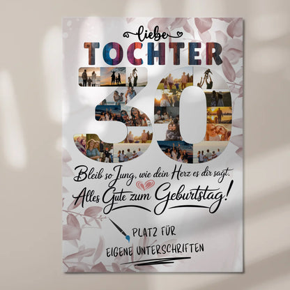 Magnet Poster mit Wunschtext Tochter 30 Geburtstag Fotos