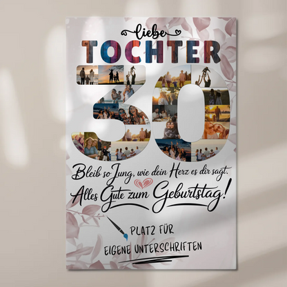Magnet Poster mit Wunschtext Tochter 30 Geburtstag Fotos