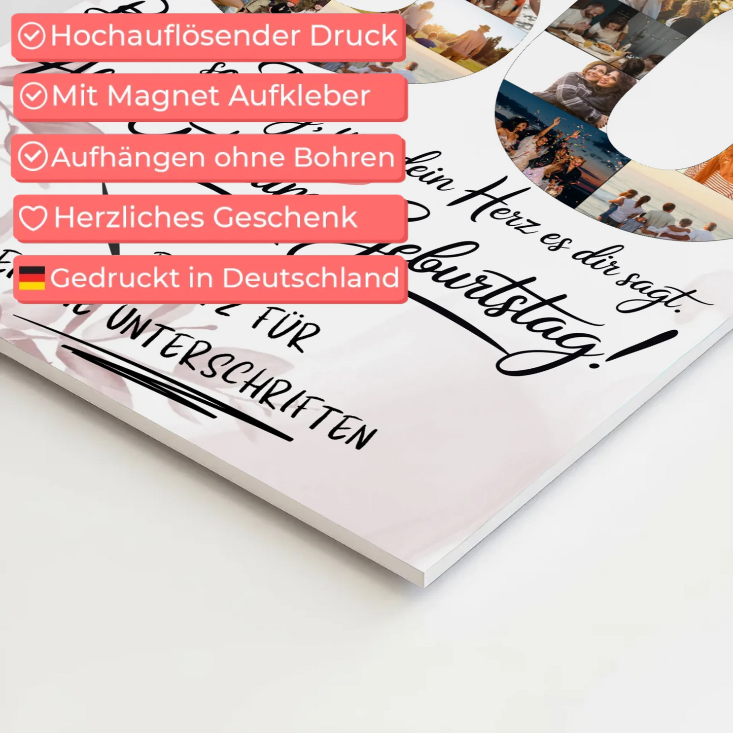 Magnet Poster mit Wunschtext Tochter 30 Geburtstag Fotos