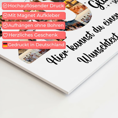 Magnetisches Fotoboard Poster mit Wunschtext zum 20. Geburtstag