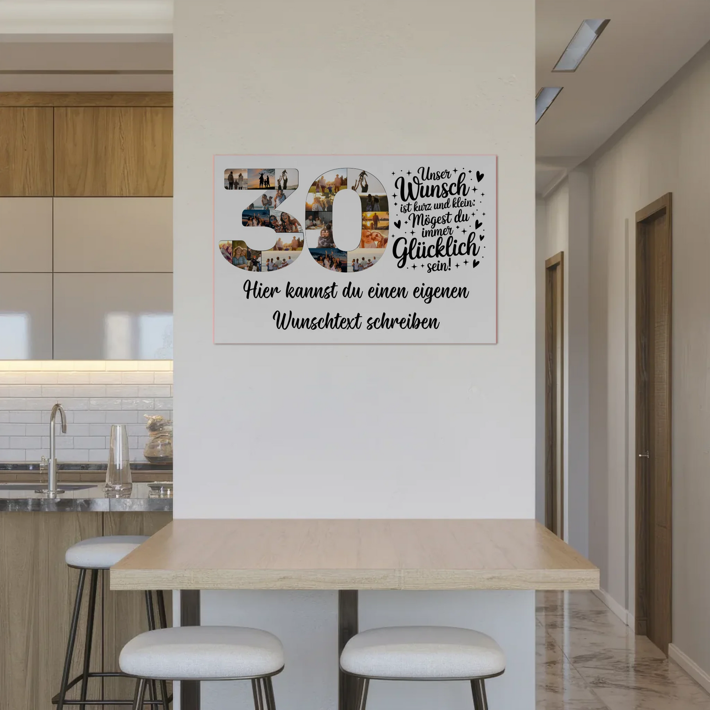 Fotoboard Magnet Poster mit Unterschriften 30 Geburtstag Wunsch
