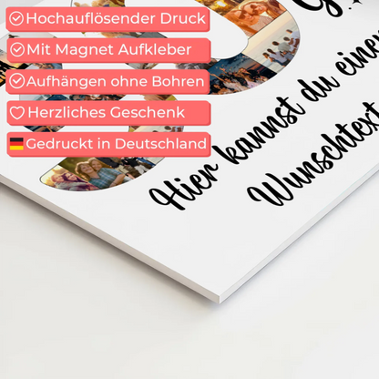 Fotoboard Magnet Poster mit Unterschriften 30 Geburtstag Wunsch