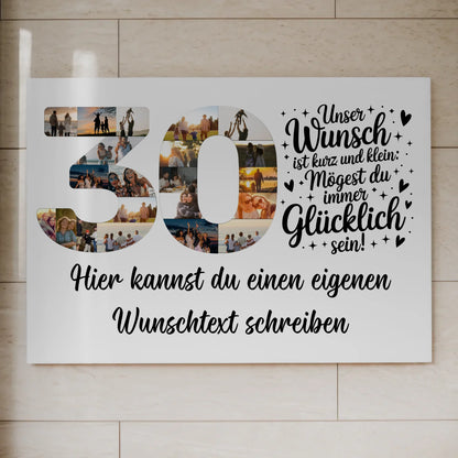 Fotoboard Magnet Poster mit Unterschriften 30 Geburtstag Wunsch