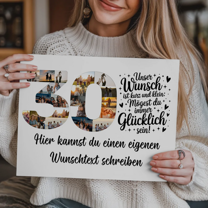 Fotoboard Magnet Poster mit Unterschriften 30 Geburtstag Wunsch