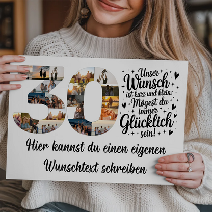 Fotoboard Magnet Poster mit Unterschriften 30 Geburtstag Wunsch