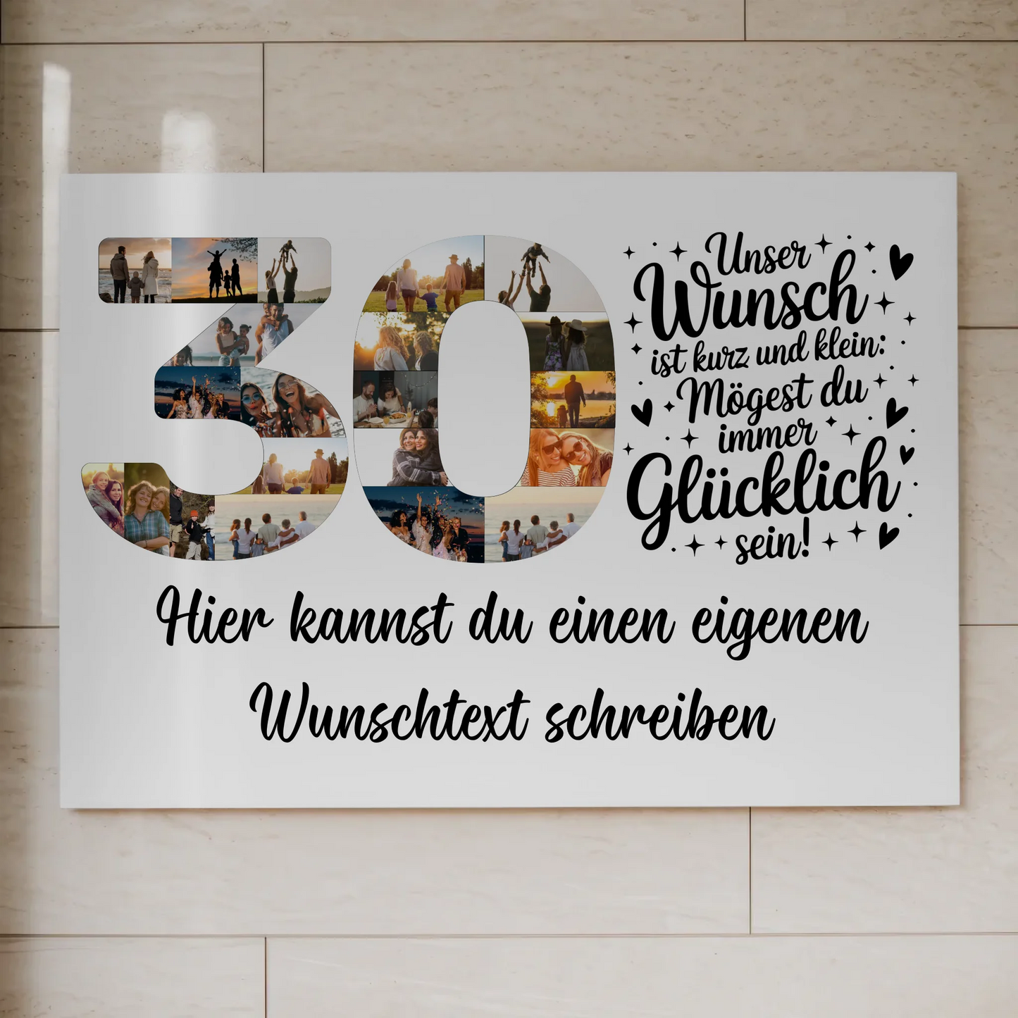 Fotoboard Magnet Poster mit Unterschriften 30 Geburtstag Wunsch