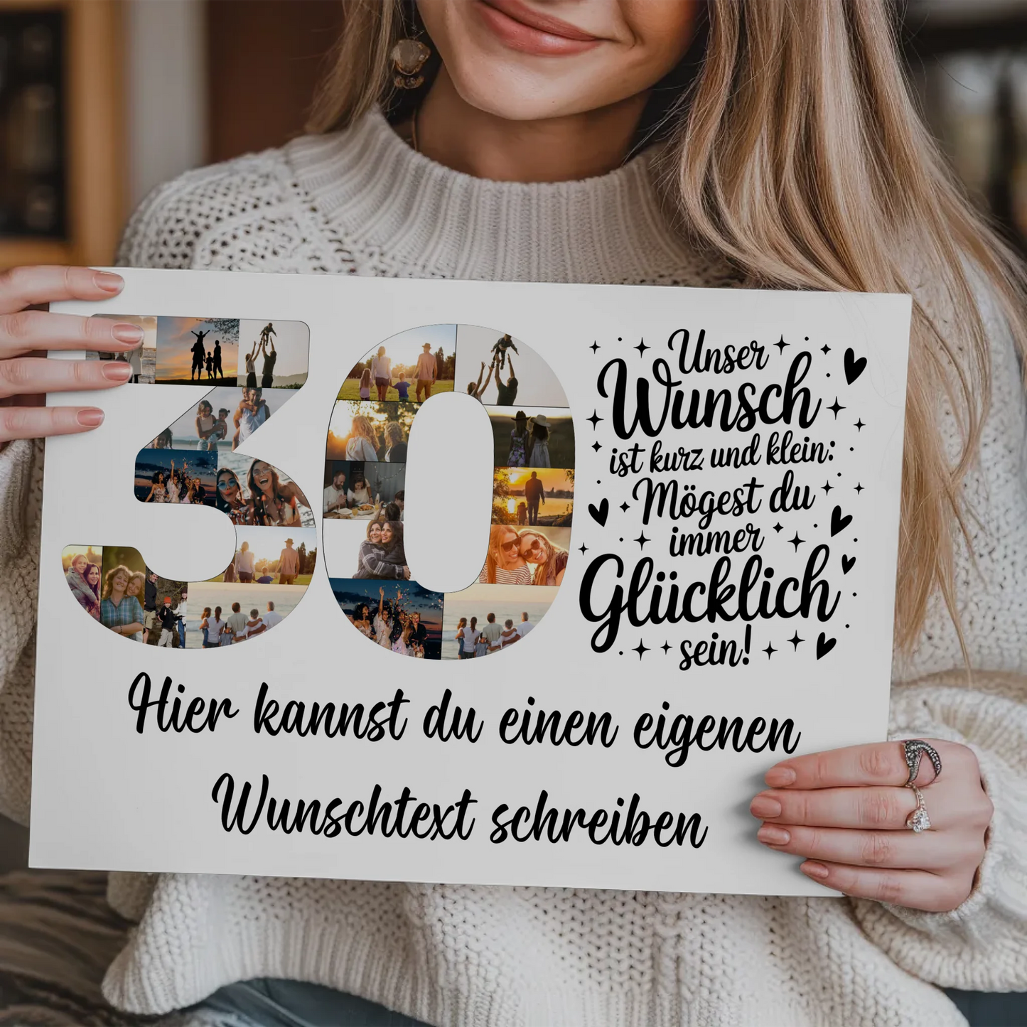 Fotoboard Magnet Poster mit Unterschriften 30 Geburtstag Wunsch