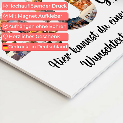 Fotoboard Poster magnetisch mit Wunschtext zum 40 Geburtstag