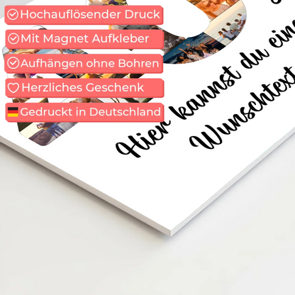 Fotoboard Poster magnetisch mit Wunschtext zum 40 Geburtstag