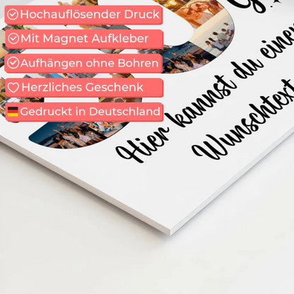 Magnetisches Fotoboard mit Unterschriften zum 50 Geburtstag Wunsch