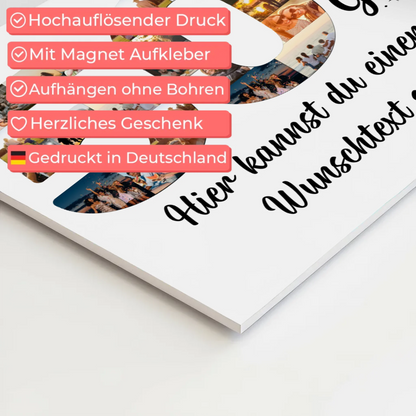 Magnetisches Fotoboard mit Unterschriften zum 50 Geburtstag Wunsch