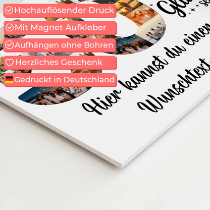 Magnetisches Fotoboard mit Unterschriften zum 50 Geburtstag Wunsch