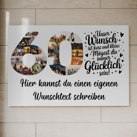 Magnet Poster mit Wunschtext zum 60 Geburtstag Wunsch