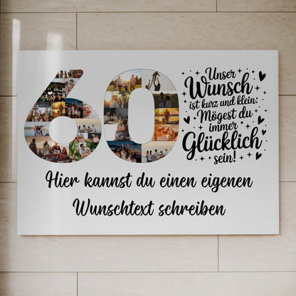 Magnet Poster mit Wunschtext zum 60 Geburtstag Wunsch