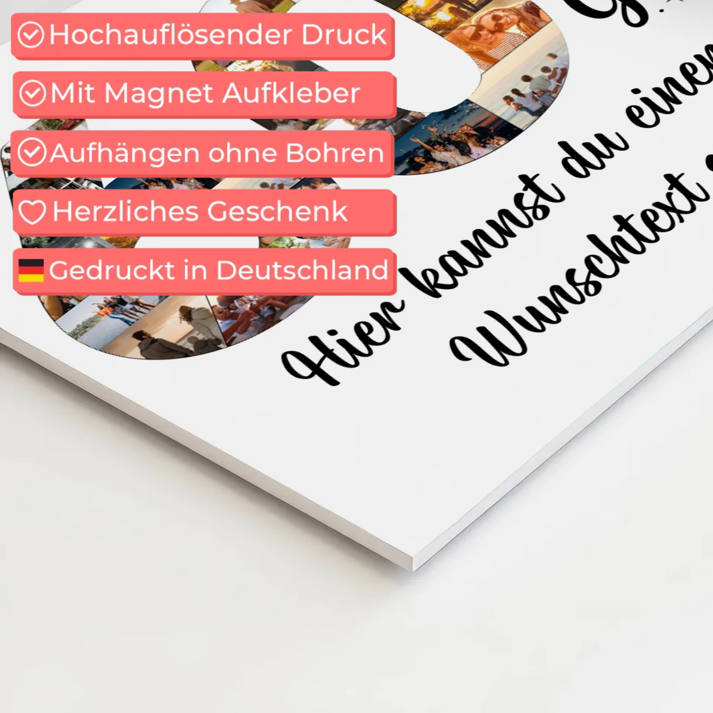 Magnet Poster mit Wunschtext zum 60 Geburtstag Wunsch