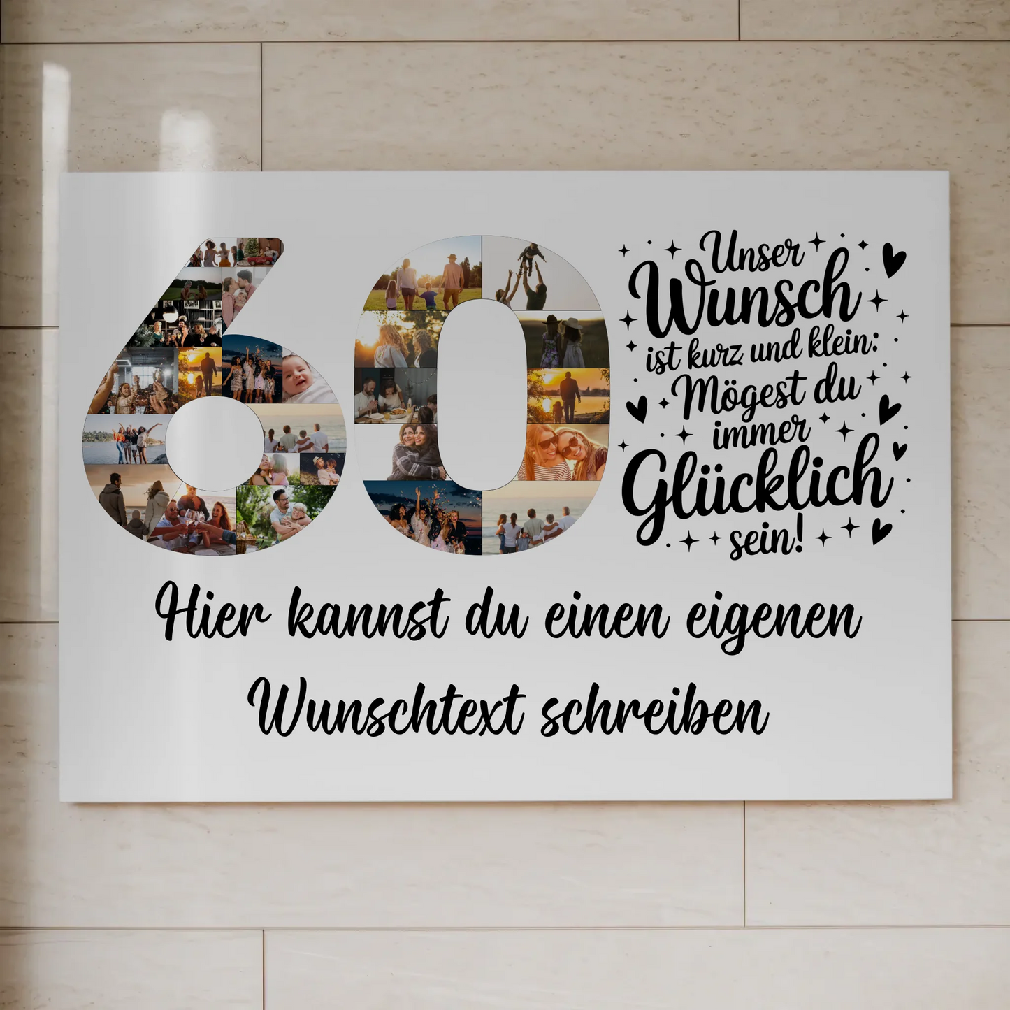 Magnet Poster mit Wunschtext zum 60 Geburtstag Wunsch