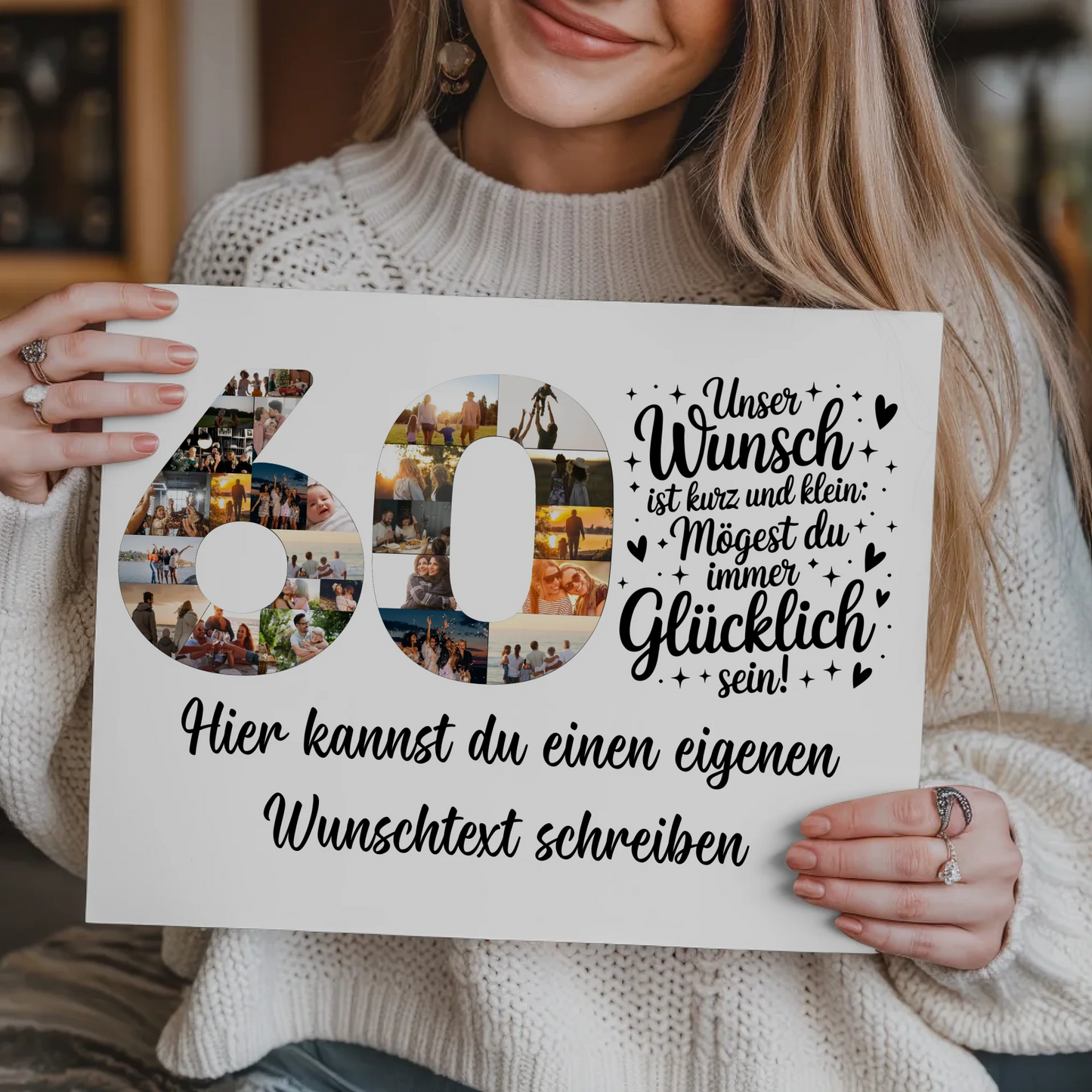 Magnet Poster mit Wunschtext zum 60 Geburtstag Wunsch