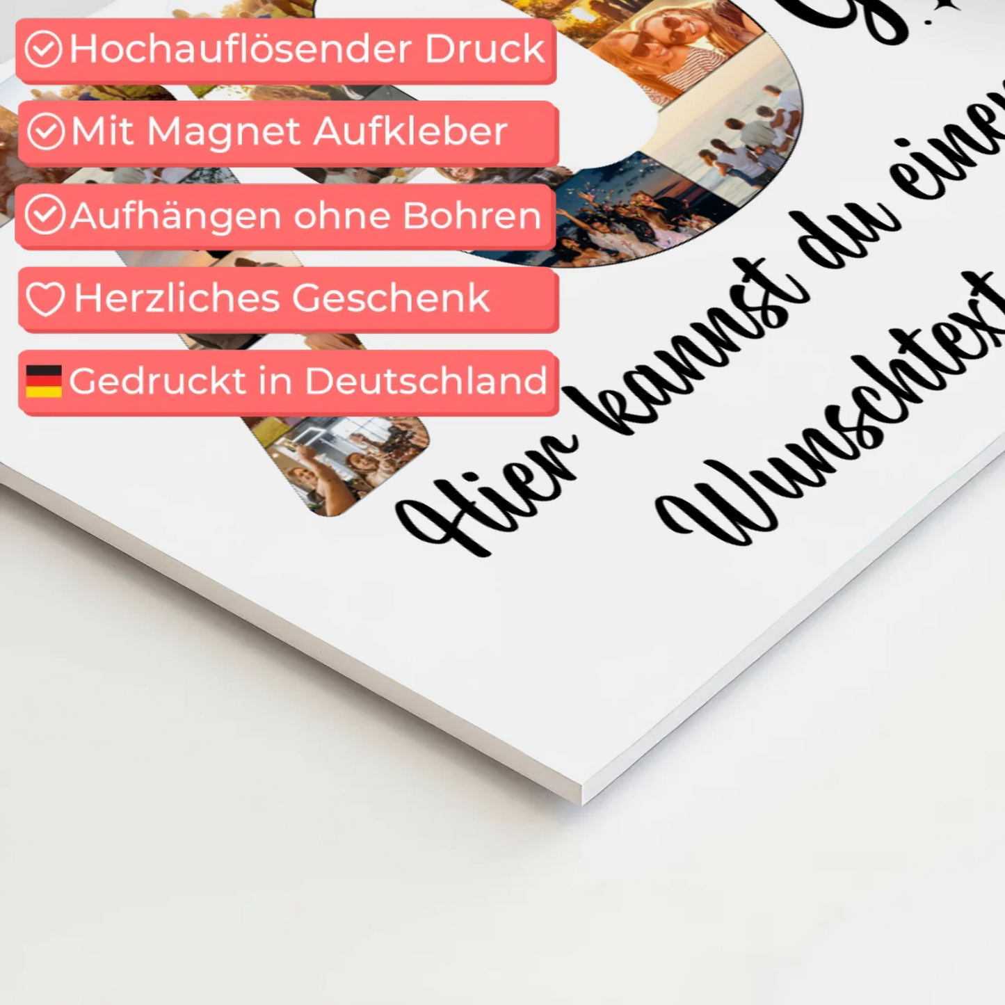 Magnet Wandbild mit Unterschriften zum 70 Geburtstag Wunsch