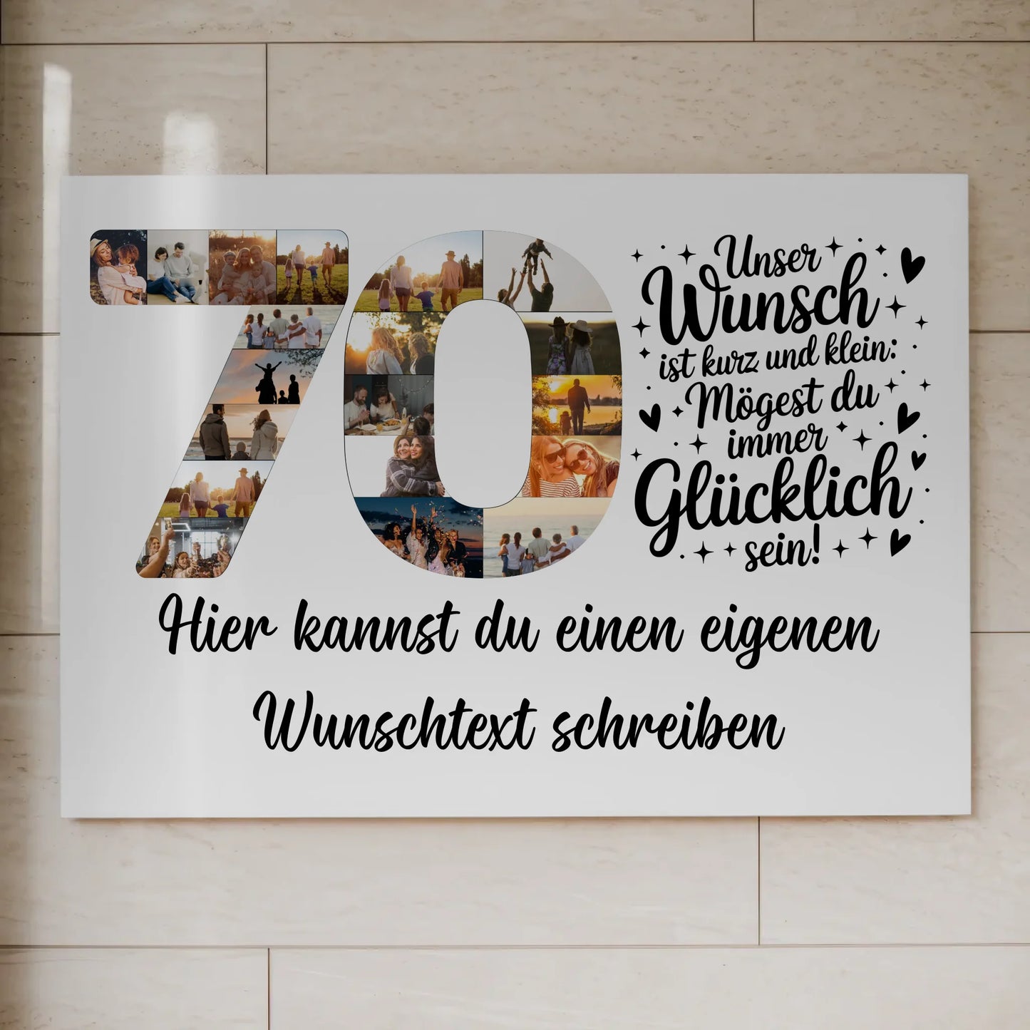 Magnet Wandbild mit Unterschriften zum 70 Geburtstag Wunsch