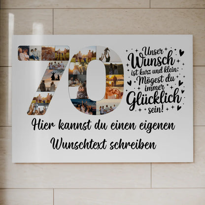 Magnet Wandbild mit Unterschriften zum 70 Geburtstag Wunsch