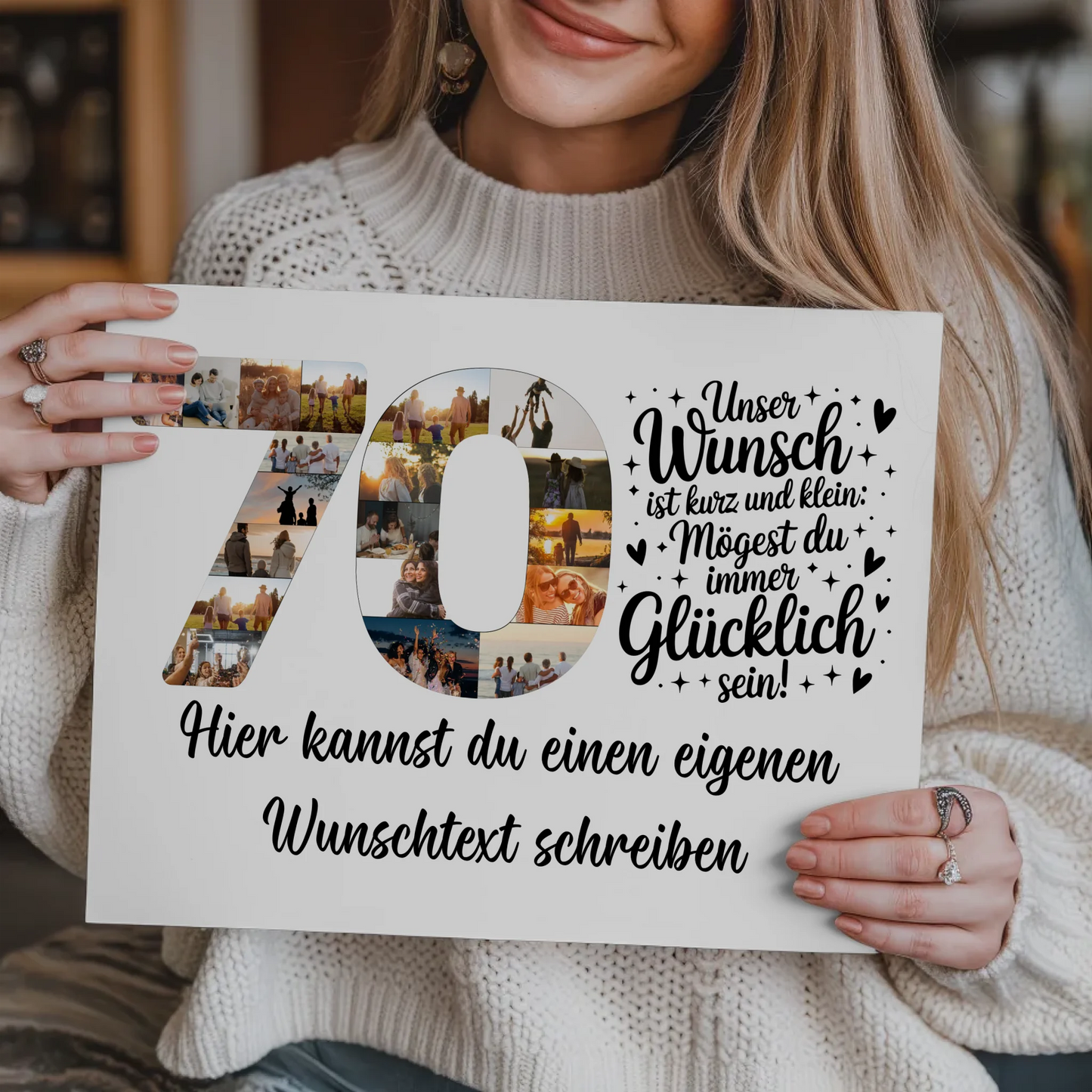 Magnet Wandbild mit Unterschriften zum 70 Geburtstag Wunsch