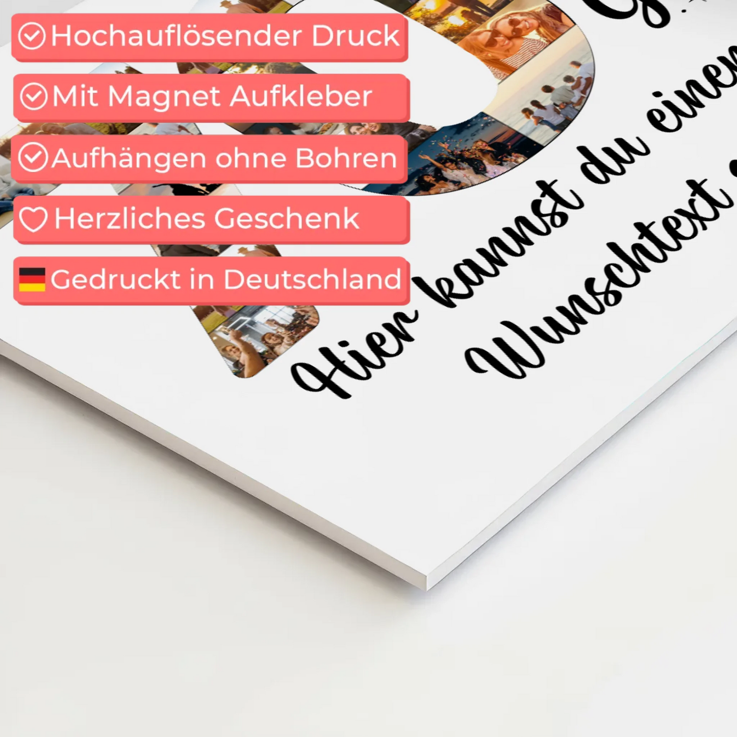 Magnet Wandbild mit Unterschriften zum 70 Geburtstag Wunsch