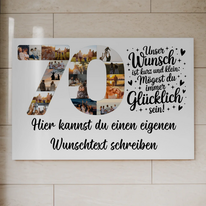 Magnet Wandbild mit Unterschriften zum 70 Geburtstag Wunsch