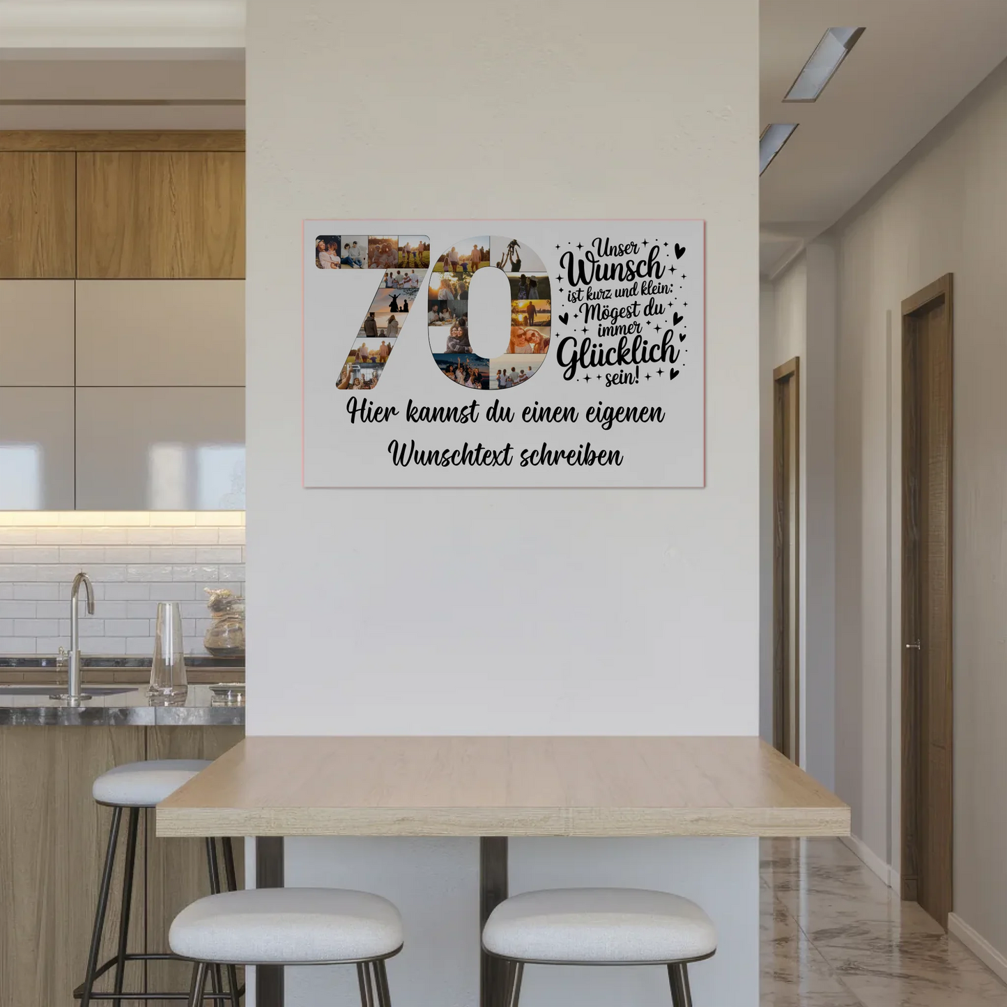 Magnet Wandbild mit Unterschriften zum 70 Geburtstag Wunsch