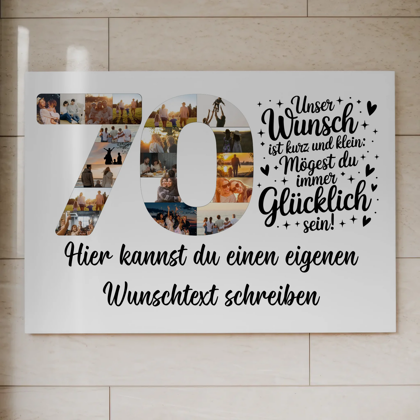 Magnet Wandbild mit Unterschriften zum 70 Geburtstag Wunsch