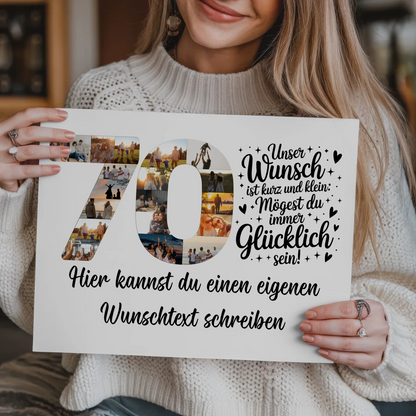 Magnet Wandbild mit Unterschriften zum 70 Geburtstag Wunsch