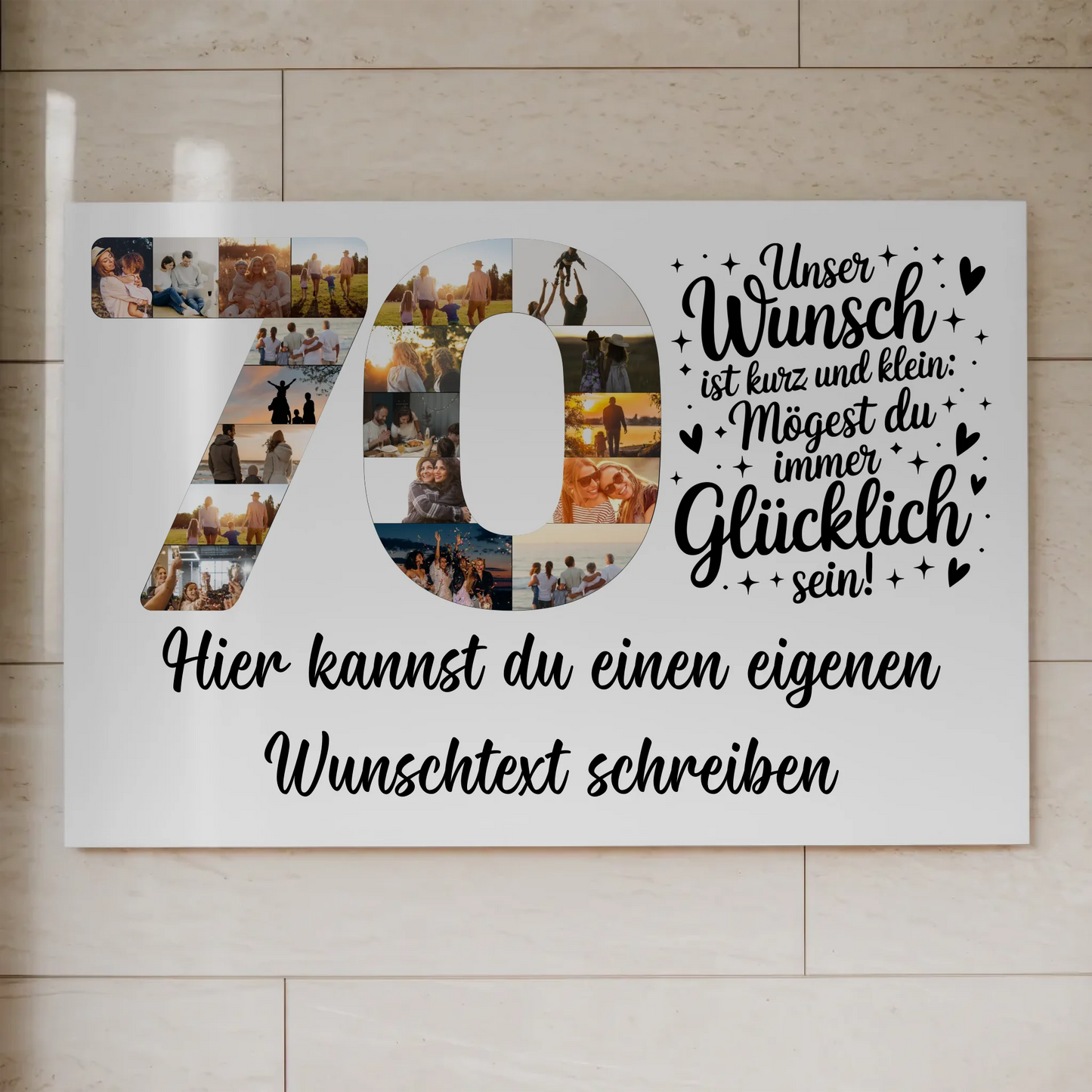 Magnet Wandbild mit Unterschriften zum 70 Geburtstag Wunsch